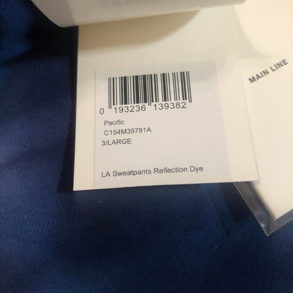 John Elliott LA Reflection Tie Dye Luxury Sweatpants Blue Pacific Mens Large L - Picture 8 of 11